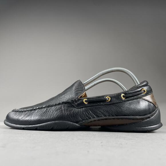 Sperry’s Gold Cup Men’s Size 9 M Slip On Black Leather Driving Loafer Casual GUC - Picture 1 of 9